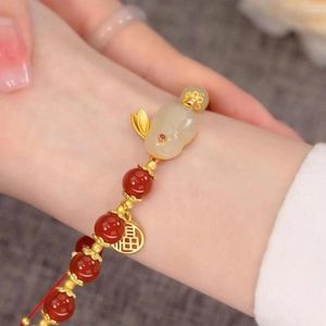 Strand Year Bracciale di perline fortunato per donne Eleganti perle rosse Fu Charm Charm Gioielli zodiacali cinesi Regali festivi