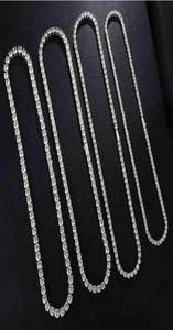 Anpassad Iced Out White Gold Mossinate Diamond VVS Tennis Link Chain Mens Necklace2726378