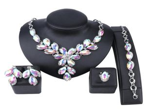 Moda AB Gemma Collana girocollo in cristallo per donna Collane con dichiarazione Orecchino Bracciale Anello Collare Set di gioielli Boho3017987