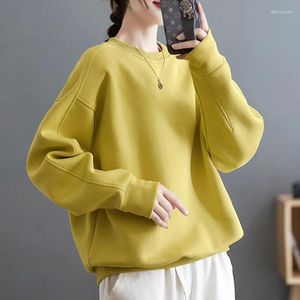 Kadın Hoodies 2023 Kış ve Sonbahar Kadınlar Uzun Kollu Polar Drulovers Sweatshirt Moda Bayanlar O yakaklar