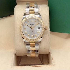 Designer ladies automatic mechanical watch 31mm folding table buckle small round drill 316 fine steel sports watch268k