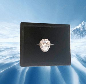 SLIVER BAND 18K ROSE GOLD TEAR Drop Cz Diamond Ring med Original Box Fit 925 Silver Wedding Rings Set Engagement Smycken för Women4084729