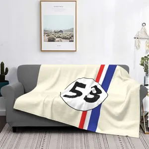Coperte Herbie Numero 53 Stampa a basso prezzo Novità Fashion morbida Calsa Coppa Coppata Auto Racing Fifty Tre Red
