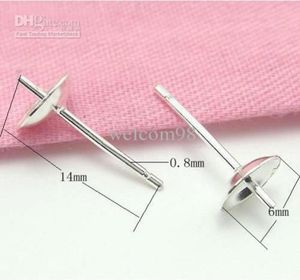 20pcslot 925 Sterling Silver Earring Pins Needles Hitta komponenter för DIY -smycken Present Craft 08x6x14mm WP0428931917