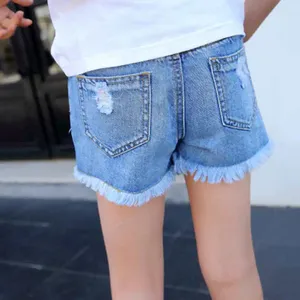 Shorts varejo! Summer Bull-puncher calculelers crianças lava jeans da calça infantil feminina