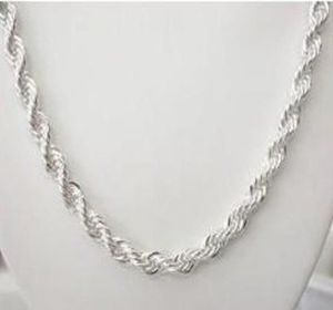 FINE 925 Sterling Silver Neckaxmas New 925 Silver Chain 4mm 1624Inch E Rope Necklace For Women Men Fashion Jewelry Link 86695205452923