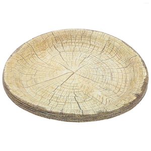 Dostosowane zastawa stołowa 10 sztaków przyjęcie stołowe stołowe talerz obiadowy talerz drewniany plasterek deserowy talerze papierowe