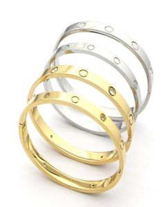 12 Lux Design Mix Never Fade Hip Hop Boys Men Women Girl Deluxe Bangle Jewelry 316L Rostfritt stål Silverguld Rose Easy Lock Bra2858730