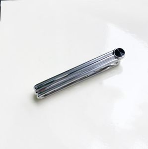 Lyxdesigner slipsklipp för män hög kvalitet med stämpel Titanium Steel Metal Top Gift med Box5800727