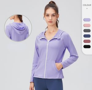LU yoga wear jackets sweatshirts womens designers sports hoody jacket coats double-sided sanding fitness chothing hoodies Long Sleeve clothes