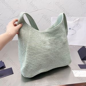 Gestrickte Designer-Tasche aus Stroh, ausgehöhlte Einkaufstasche, Einkaufstasche, Sommer-Strandtaschen, große Luxus-Handtaschen, Einkaufskorb, Einkaufstasche, Brief-Unterarm-Handtasche