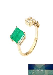 Ring Square Women039s Düğün Pembe Elmas Emerald Açık Açık Safir Lüks Narin Kaplama Kolye Keepleri8648260