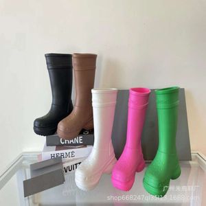 Botas femininas bota de borracha bota de chuva ao ar livre botas de tornozelo de manga longa balencaga qo5zl