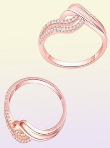 Luxury Diamond Women Ring Cubic Zirconia Fine Quality Rose Gold Filled Elegant Ladies Rings2892134