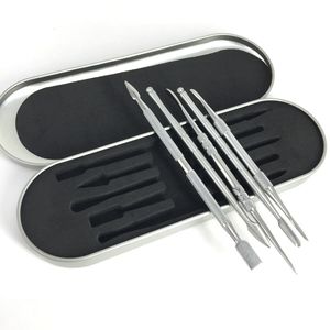 W magazynie 5PCS narzędzia do stali nierdzewnej z opakowaniem pudełkowym Palenie Akcesorium Akcesorium Starterów do suchego ziół wosk olej Dab Rig Titanium Unika