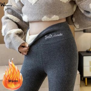 Winter Frauen dicker Lammwolle Leggings Vlies ausgekleidetes Knöchel mit langen Hose lässig warme Leggings Hosen Hight Taille Pantalon 231225