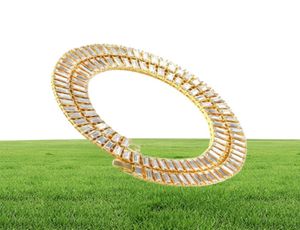 The Bling King 96mm Width Baguette Rhinestones Fashion Chain Goldsilver Color Square Iced Out Necklace Hiphop Men smycken40541446574391