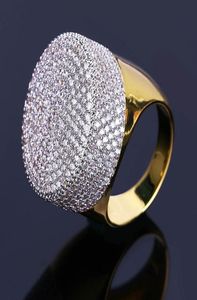 Mens Hip Hop Gold Ring Jewelry Fashion Iced Out High Quality Gemstone Simulation Diamond Rings For Men3230592
