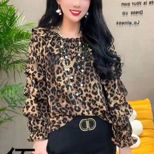 Women's Blouses Elegant Ruffled Neck Solid Color Puff Sleeve Clothing 2024 Spring Autumn Loose Casual Tops Office Lady Shirts