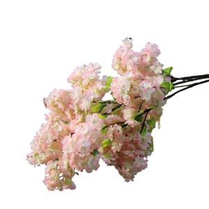 1 meter lång konstgjord simulering Cherry Blossom Flower Bouquet Wedding Arch Decoration Garland Home Decor 5 Color Flor de Cerezo de Simulacion Artificial