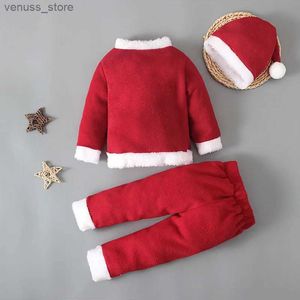 Clothing Sets Newborn Baby Christmas Clothes Baby Red Santa Costumes New Year Toddler Red Xmas Clothes Set Warm Kids Tops Pants Hat Shoes Set