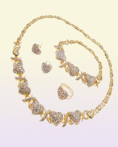 Yulaili New Design Xoxo Necklace Jewelry Sets Hugs and Kisses I Love You Wedding Party Fashion Pop Style Gold Plated Jewellery Set9843360