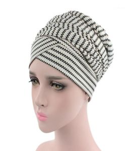 BeanieSkull Caps Women India Muslim Elastic Turban Print Long Tail Hat Head Scarf Wrap 2021 Ladies Hair Accessories Cap For Loss13271343