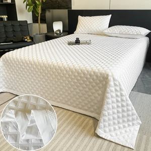 Sheet.Sheet.1pc White Bedspread on the Bed 150x230 Quilted BedSheet. Simple Style Bed Cover Queen Size colchasPillowcase Need Order 231221