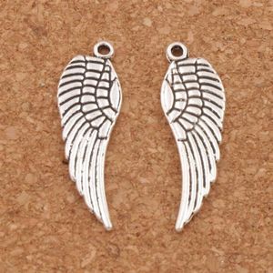 Angel Wing Charm Beads 200pcs Lot 12 4x25mm Zabytkowe srebrne wisiorki brązowe biżuteria DIY L0842833