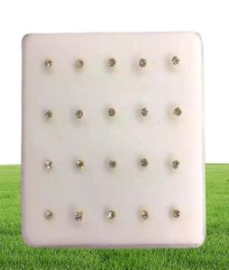 100 925 Prata Esterlina 2mm Pino de Cristal Stud Unissex Indiano Nariz Piercing Joias 20pcsset4435907