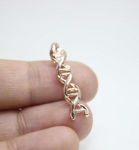 Neu eingetroffen: 15 Stück Helix-Charms, 30 x 7 mm, Roségoldton, 3D-Science-DNA-Charm-Anhänger für die Schmuckherstellung zum Selbermachen. 6040704