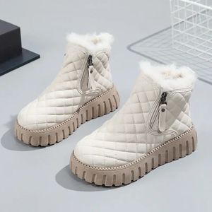 Kobiety buty śniegowe ciepłe wygodne buty dla kobiet bawełniane krótkie buty platforma boczna buty damskie buty zimowe buty damskie 231225