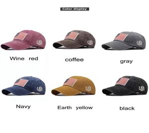 Mode lyx unisex baseball cap tvättade nödställda gamla bokstäver klassisk amerikansk flagga bomullshatt justerbar7898023