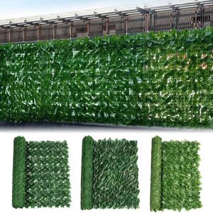 Grinaldas flores decorativas planta artificial grama falso hera folha verde tela de privacidade jardim cerca net diy vegetação parede para casa varanda d