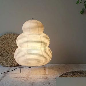 Decorative Objects Figurines Japanese Wabisabi Tripod Floor Lamp Bedroom Bedside Living Dining Room Study Loft Decor Desk Light Wh Dhlde