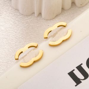 Mode Einfache Designer Marke Brief Ohrstecker Luxus Frauen Vergoldet Silber Edelstahl Ohrring Nie Verblassen Mädchen Hochzeit Party Schmuck Zubehör