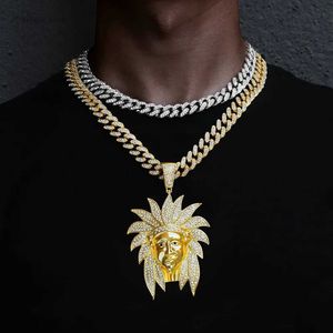 Hänge halsband Amerindian Indian Head hänge halsband män rostfritt stål kedja halsband unisex hiphop smycken manlig bästa gåva A +++++ L231225