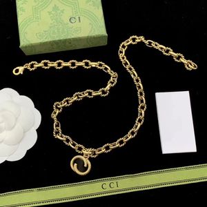 Klassiska guldmodesmycken G hängsmycken bröllop hänge halsband hög kvalitet med låda
