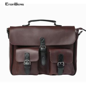 Bags Business Office Aktentasche Männer Marke PU Leder Handtasche Männliche Messenger -Messenger -Tasche große Box Laptop -Tasche Frauen Vintage -Tasche