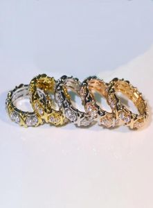 Europe America Fashion Style Lady Women Brass Engraved 18K Gold Plated Sixteen Stone Diamonds Ring Rings Size US6-US93589155