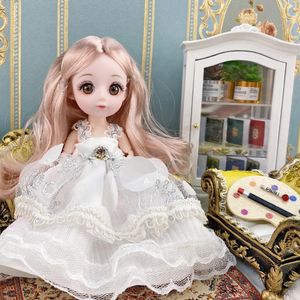 BJD Doll Kleidung abnehmbare Mode 17 cm Anime Charakter Simulation formaler Dressing Augenwebige Haarzubehör Geschenk 231225