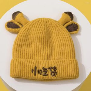 Basker Autumn and Winter Acrylic Chinese Letter Tjockna Sticked Hat Warm Skullies Cap Beanie For Children Boy Girl 83