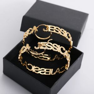 Custom Name Earring Trend Summer Hoop Earrings For Women Personalized Gold Aesthetic Jewelry Wedding Sexy Accessories 231225