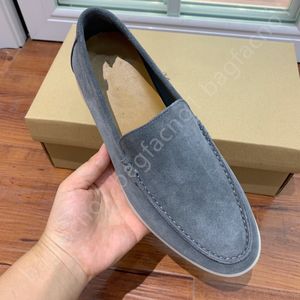 LP Çiftler Ayakkabılar Yaz Yürüyüşü Takımları Süet Loafers Moccasins Orijinal Deri Sıradan Daireler Erkekler Lüks Tasarımcı Elbise Ayakkabı Fabrika Ayakkabı boyutu35-46