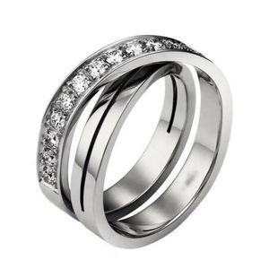 Ringar diamants legers ring Cross Connection för Woman Designer Diamond 925 Silver T0p Kvalitet Officiella reproduktioner Lyxvarumärke Design