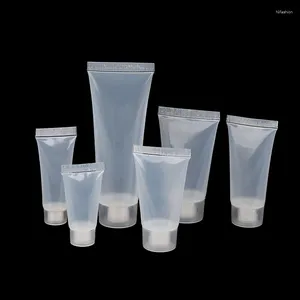 Förvaringsflaskor 5st tomma läppstift rör läpp mjuk makeup pressa klar plast glans container påfyllbar 10 ml 15 ml 30/50m