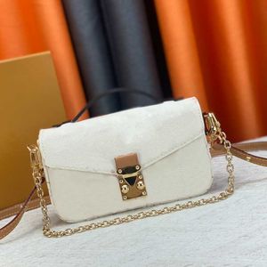 Luxurys handväskor Designer Bag Högkvalitativ vit duk axelväskor kvinnor östvästra handväska guldkedja korsk kropp tote m46279 m46595