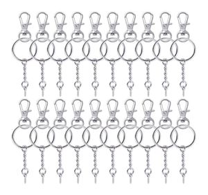 50 Pieces Metal Swivel Clasps Lanyard Snap Hook Lobster Claw Clasp and Key Rings Keychain with 11mm Screw Eye Pins6340700