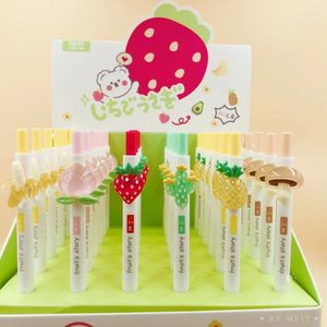 36pcs/set kawaii série de frutas prensa gel caneta fofa de papelaria escolar de escritório escreva suprimentos para estudante presente