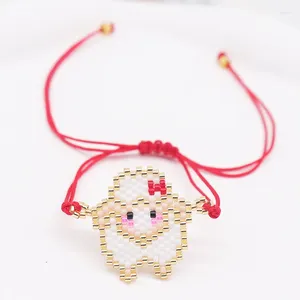 Strand ZHONGVI Korean Style Cute Sheep Bracelets For Women Exquisite Miyuki Beaded Animal Pendant Bracelet Party Jewelry Gifts